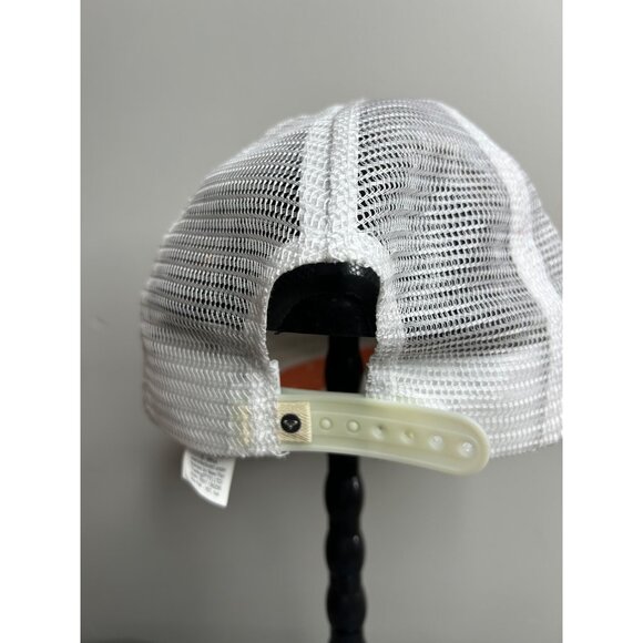Roxy Women's Adjustable Trucker Hat Cap Peach White Y2K Logo - Picture 3 of 5